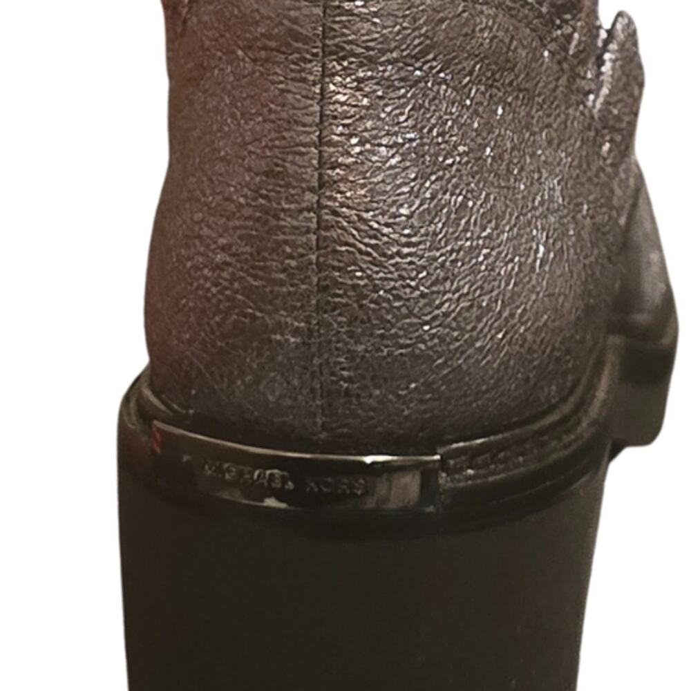 Michael Kors Teagan Glitter Combat Boot in Metallic Silver Glitter NEW Size 6 - Picture 2 of 3